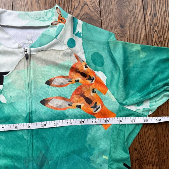 Mysenlan Women's Cycling Long Sleeve Breathable Jersey Green Nature Graphic XL - Picture 12 of 13